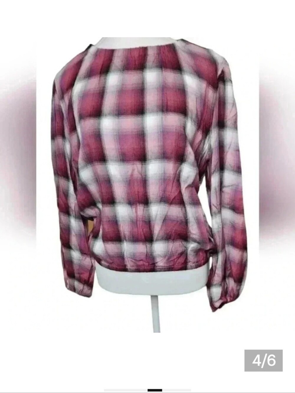 Cloth & Stone for Anthropologie Glacier Plaid Blouse Small